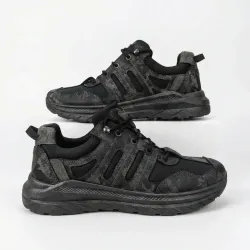 Мужские кроссовки Черный Камуфляж летние сетка (41-45) тактические для охраны и туризма 44