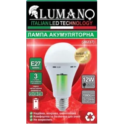 Лампа акумуляторна LED Emergency A70-12W 6000К Е27 (20237) гарантія 12міс TM LUMANO