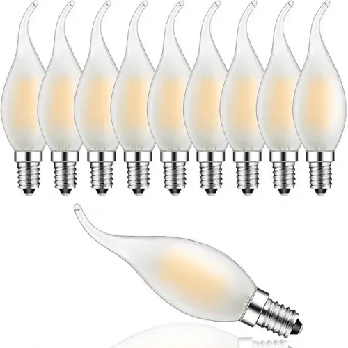 Лампа E14 Filament LED 4W 2700K 400 лм, тепле світло, прозора свічка 45×80 мм, комплект 6 шт