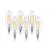 Лампа E14 Filament LED 4W 2700K 400 лм, тепле світло, прозора свічка 45×80 мм, комплект 6 шт