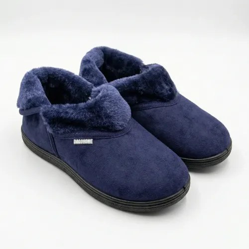 Жіночі домашні капці-чобітки Dago Home сині теплі на хутрі (36-41) закриті 41