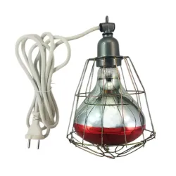 Світильник для інфрачервоної лампи ІКЗК R80 - R125 E27 для обігріву тварин та птахів з лампою 250 Вт