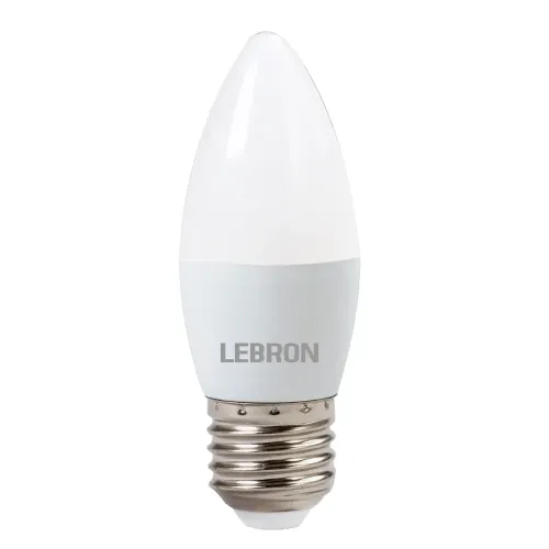 Світлодіодна лампа 6W LEBRON Е27 6500 K холодне світло 220 V 480 Lm біла IP20 L-С37