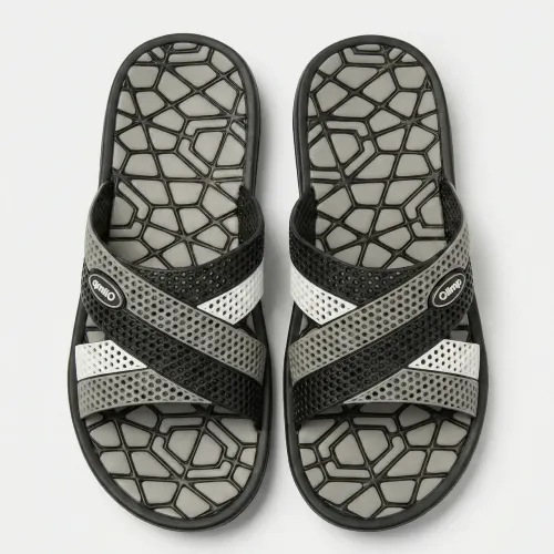 Чоловічі шльопанці Olimp Чорно-Сірі гумові (41-46) сланці для пляжу та басейну 44