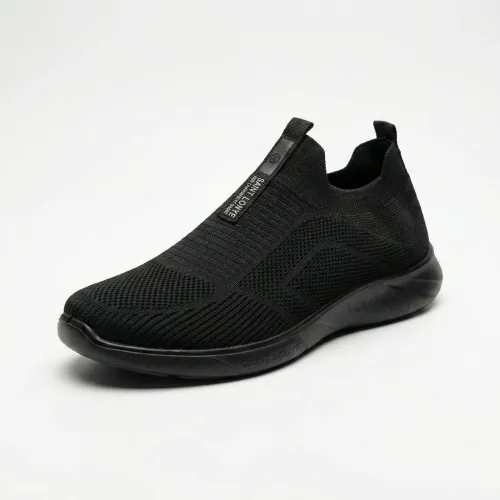 Чоловічі літні кросівки сліпони сітка чорні текстильні Saint Lonye (р. 41-45) 45