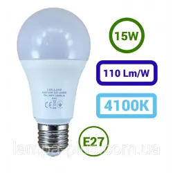 Світлодіодна LED-лампа GLX 15 W 4100 K Е27 95-305 V 1650 Lm