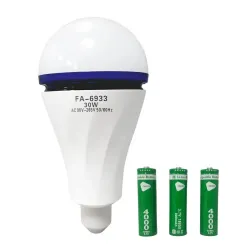 LED лампа на акумуляторі E27 30W (3 акумулятори)