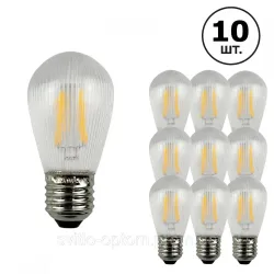 Лампочка для ретро гірлянди LED лампа FILAMENT G45 4W E27 2200K (бронза)