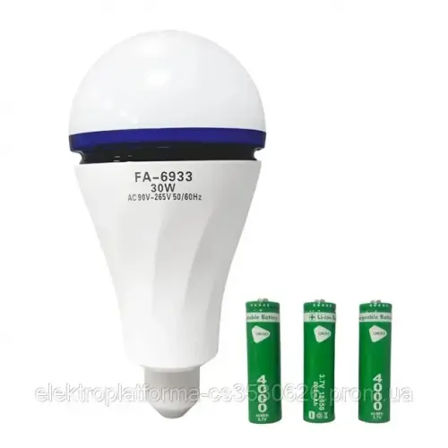 Лампа FA-6933 з акумулятором LED E27 30W 3х18650