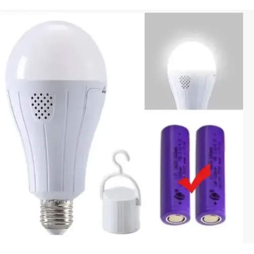 Світлодіодна (LED) лампочка акумуляторна 20Вт цоколь - Е27 зі змінними акумуляторами 2х18650