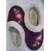 Жіночі домашні капці Dago Style фіолетові теплі на хутрі з вишивкою (36-41)
