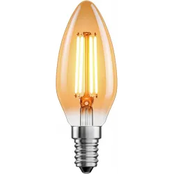 Лампочка LED енергоощадна філаментна світлодіодне тепле бурштинове світло. 4В. Лампочки.