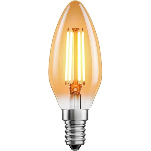 Лампочка LED енергоощадна філаментна світлодіодне тепле бурштинове світло. 4В. Лампочки.