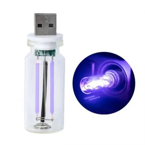 USB LED лампа ретро стилю фіолетова, тепле світло 2700K, Edison ефект