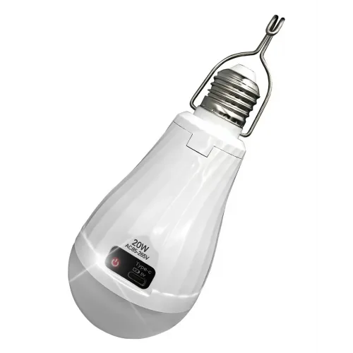 Лампа акумуляторна світлодіодна LED лампочка автономна 3 режими роботи аварійна 20Вт BRS White
