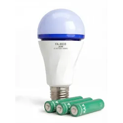 Розумна акумуляторна лампочка 30В, 6800-7300К, Аварійна лампа Е27, LED енергозберігаюча + 3 акумулятори, Біла (4197866485)