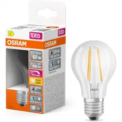 Osram LED Filament Classic A60 5.8W (замінює 60W), теплий білий, діммірувана LED лампа E27, форма груша, 806 лм, CRI 90