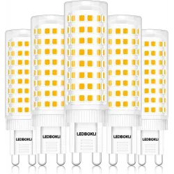 Набір світлодіодних ламп G9 10W 900lm з регульованою яскравістю, теплий білий колір 3000K, 5 шт.
