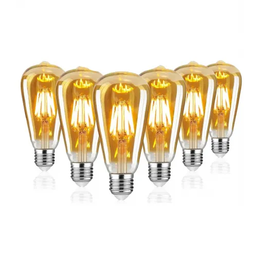 Світлодіодні вінтажні лампочки Woowtt Edison ST64 6W, 2200K, 600lm, E27 (6 шт.)