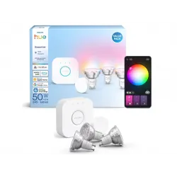 Стартовий набір Philips Hue Essential GU10 білий RGB 345лм 3 лампи Bridge Smart Button
