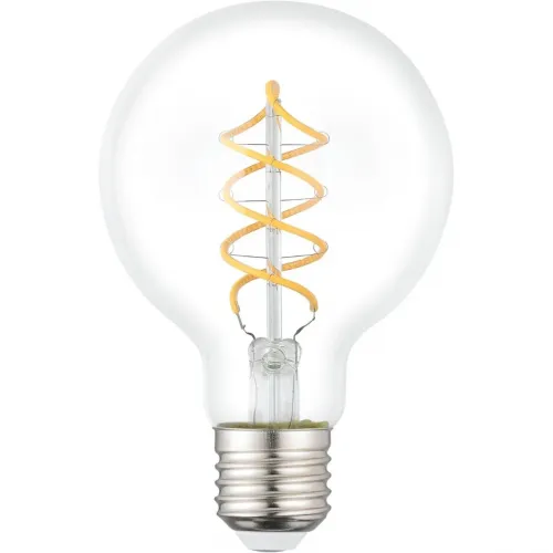 Світлодіодна лампа Eglo E27 G80 ретро декоративна спіральна куляста 7.3Вт 806лм 2700K прозоре скло