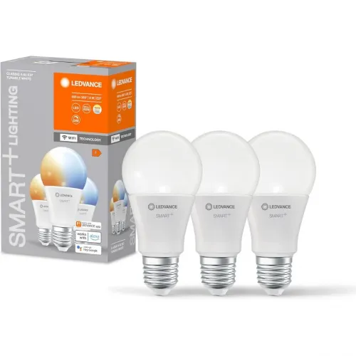 Світлодіодні лампи LEDVANCE SMART WiFi E27 матова колба змінна колірна температура 2700 6500K 806 лм 60 Вт заміна набір 3 шт