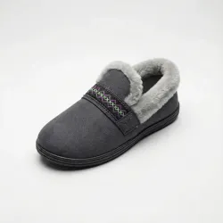 Жіночі теплі кімнатні капці на хутрі з вишивкою (36-41). Зимові домашні капці панчіх 39