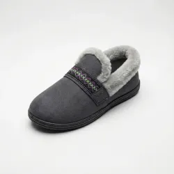 Жіночі теплі кімнатні капці на хутрі з вишивкою (36-41). Зимові домашні капці панчіх 40