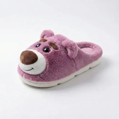 Жіночі плюшеві капці Ведмедики рожеві (36-41). Теплі домашні капці іграшки 41