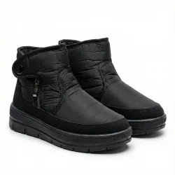 Черевики жіночі зимові дутики чорні короткі на хутрі, Теплі бурки на блискавці (розміри 37-42) 39