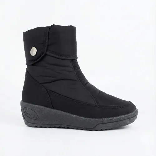 Черевики жіночі зимові Kredo дутики на танкетці чорні, Теплі короткі чобітки з ґудзиком (розміри 37-41) 41