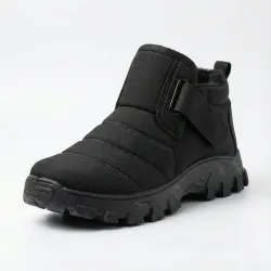 Черевики чоловічі зимові на липучці. Чорні короткі дутики на хутрі. Розміри 41-45 44