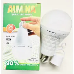 Лампочка з вбудованим акумулятором ALMINA DL ліхтар LED лампа 25W до 6 годни роботи