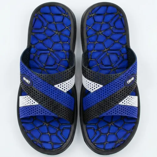 Чоловічі шльопанці сланці Olimp синьо-чорні | Нахрест, Для басейну, Розміри 41-45 44