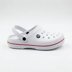 Чоловічі сабо (кроси) Білі з червоною смугою (41-45) з піни ЕВА для медиків і кухарів 45