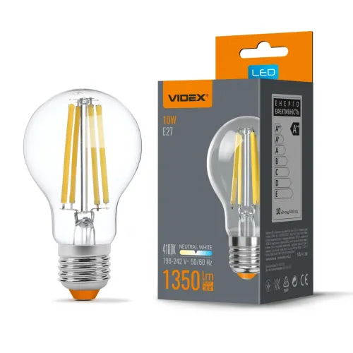 LED лампа VIDEX Filament A60F 10W E27 4100K VL-A60F-10274