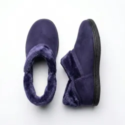 Жіночі теплі панчохи з екозамші на хутрі. Зимові домашні капці бабуші (розміри 37-41) Фіолетові 39