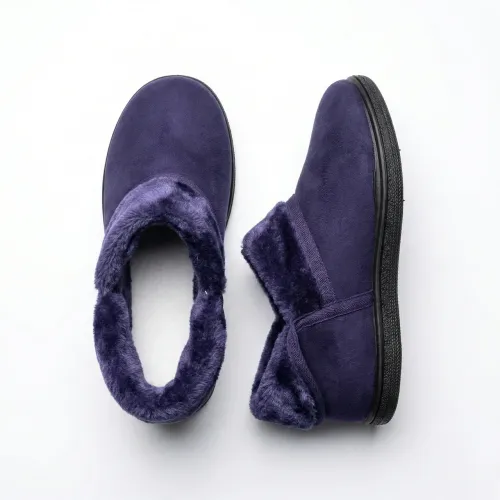 Жіночі теплі панчохи з екозамші на хутрі. Зимові домашні капці бабуші (розміри 37-41) Фіолетові 39