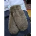 Рукавиці жіночі зимові хутряні Коричневі (Капучино). Теплі пухнасті варежки з еко-хутра