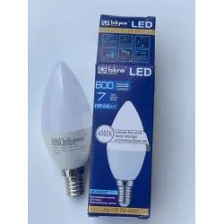 LED Лампа Іскра C37 7W 4000K E14 (свічка, аналог 60-70W) для люстр і дому
