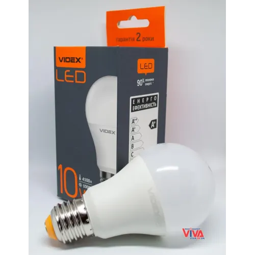 LED лампа світлодіодна VIDEX A60e 10W E27 4100K 220V