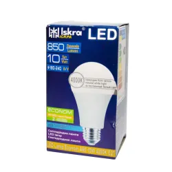 Лампа світлодіодна Iskra LED ECONOM 10W (аналог 60 Вт) цоколь E27 колба A55 4000K (біле світло) (10 шт)