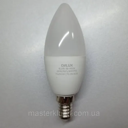Лампа світлодіодна свічка Е14 7W DELUX
