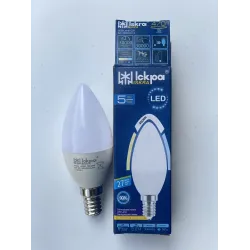 LED Лампа Іскра C37 5W 4000K E14 (свічка, аналог 40-50W) для люстр і дому
