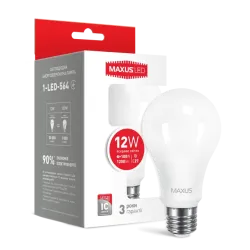 Лампа MAXUS світлодіодна A60 220v 12w 4100K E27 1-LED-778