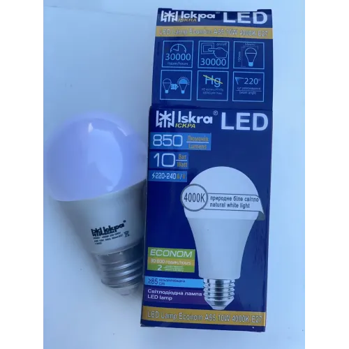 Світлодіодна LED-лампа A60 E27 10 W ECONOM 4000 K Іскра
