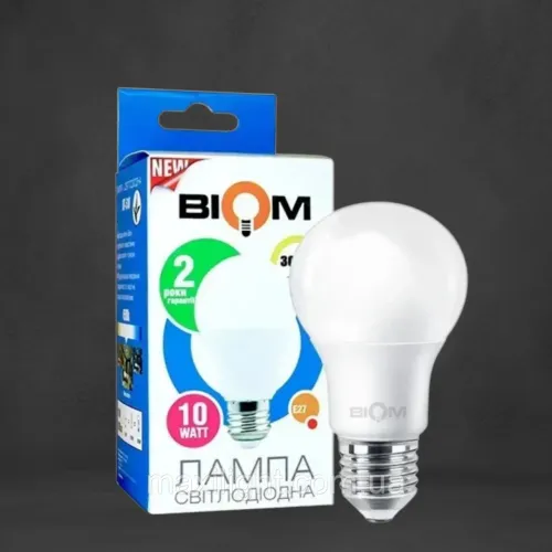 Світлодіодна Лампа BIOM A60 10W E27 3000К теплий білий