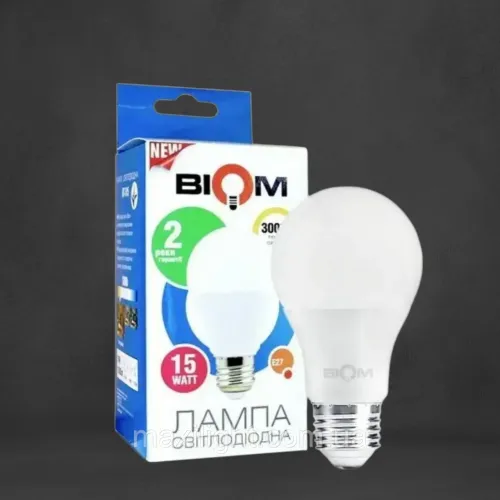 Світлодіодна Лампа BIOM A60 15W цоколь E27 3000К теплий білий