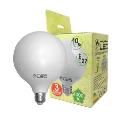 Світлодіодна лампа UkrLed Е27 10 W (Глобус) 4000К