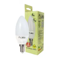 Світлодіодна лампа UkrLed Е14 6 W (Свічка) 3000 К